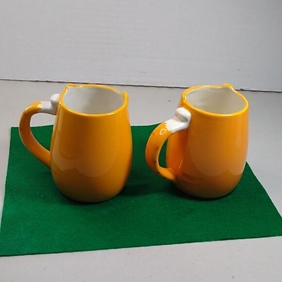 Tag Orange 3D Ceramic Cat w/ Whiskers Ears Feet Tail as Handle Kitch - Picture 5 of 11